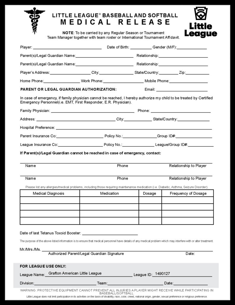 Registration grafton little league